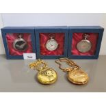 5 X DECORATIVE POCKET WATCHES