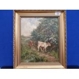 JOHN FALCONER SLATER 1857-1937 OIL ON CANVAS OF A COUNTRY SCENE 27CMS X 33CMS