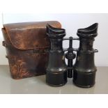 PAIR OF EARLY 1900S FRENCH CASED BINOCULARS