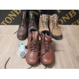 3 PAIRS OF STEEL TOE WORK BOOTS INCLUDING DICKIES NEVER BEEN WORN AND ARE ALL SIZE 9