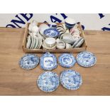 A LOT COMPRISING OF PART CHILDREN'S TEA SETS INC OLD WILLOW BLUE AND WHITE ETC