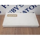 VINTAGE MONOPOLY SET IN WHITE AND GOLD BOX