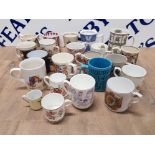 QUANTITY OF CORONATION MUGS INCLUDES 3 DAME LAURA KNIGHT AND ALSO EMMA BRIDGWATER