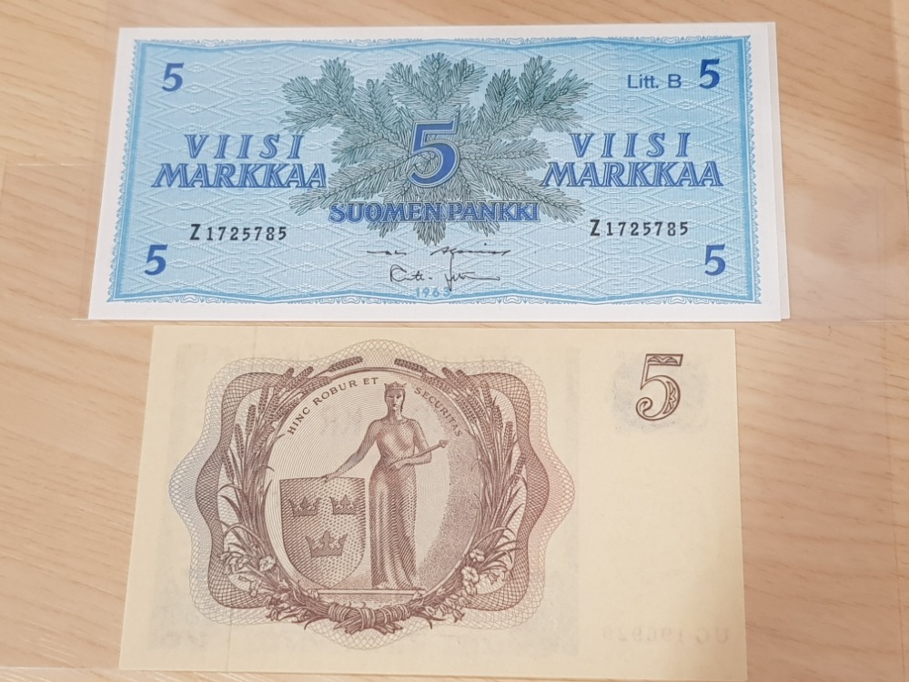 3 UNCIRCULATED SWEDISH BANKNOTES INCLUDING 1963 5 KRONOR ONE MARK AND TWO MARKS DATED 1963 - Image 2 of 2