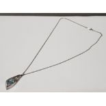 GENUINE OPAL PENDANT SET IN STERLING SILVER WITH CHAIN, 8.4G