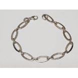 SILVER OVAL FLAT LINK BRACELET, 7.6G BOXED