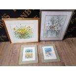 WATERCOLOURS BY BERYL ENGLISH STILL LIFES AND LANDSCAPES LARGEST 41 X 30CM