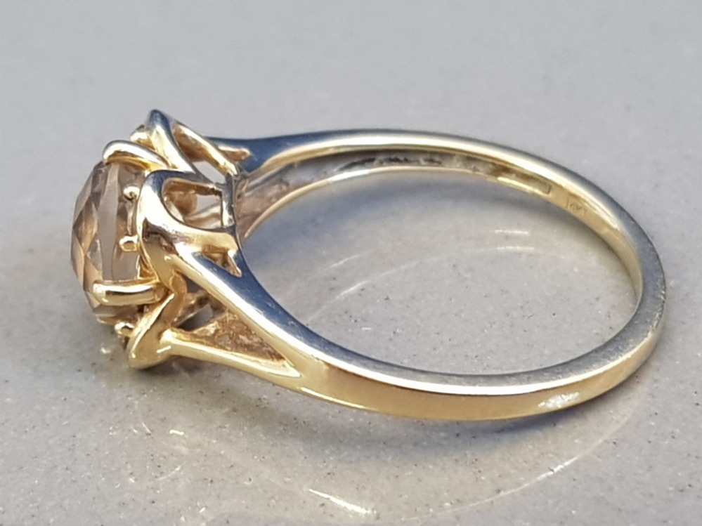 14CT YELLOW GOLD WHITE STONE RING, 2G SIZE K - Image 2 of 2