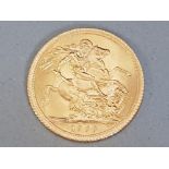 22CT GOLD 1966 FULL SOVEREIGN COIN