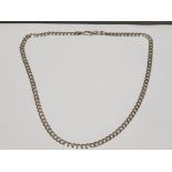 SILVER FLAT CURB LINK NECKLET, 12.6G