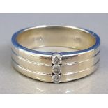 9CT WHITE GOLD DIAMOND BAND RING APPROXIMATELY .15CT, 8.1G SIZE U