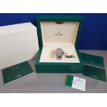 GENTS 18CT WHITE GOLD ROLEX SKYDWELLER WRISTWATCH WITH BLACK DIAL, OYSTER STRAP YEAR 2016 WITH