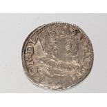 GENUINE POLAND SILVER THREE GROSZY COIN, SIGISMUND III