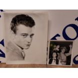 JOHN WAYNE VINTAGE PRESS PHOTOS ONE BEING A YOUNG PORTRAIT 26 X 20.5CM THE OTHER WITH HIS WIFE PILAR