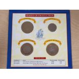 1994 ROYAL MINT FIRST TRIAL STRIKE BICOLOUR 2 POUND COIN SET WITH THE 4 STAGES OF PRODUCTION