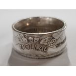 CANADIAN SILVER DOLLAR RING SIZE Y