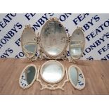 VINTAGE ORNATE MARY ANTOINETTE STYLE DRESSING TABLE MIRROR PLUS ONE OTHER