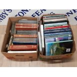 2 BOXES OF MISCELLANEOUS BOOKS TO INCLUDE JANES FIGHTING SHIPS OF WORLD WAR 1 AND 2 BRITAINS