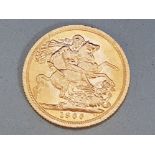 22CT GOLD 1966 FULL SOVEREIGN COIN