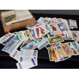 BOX CONTAINING A LARGE QUANTITY OF CIGARETTE CARDS, WITH MULTIPLE SETS WILD BIRDS IN BRITAIN,