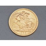 22CT GOLD 1968 FULL SOVEREIGN COIN