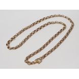 9CT YELLOW GOLD BELCHER CHAIN, 8.8G