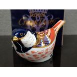 ROYAL CROWN DERBY COAL TIT PAPERWEIGHT WITH GOLD STOPPER AND ORIGINAL BOX
