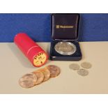 COINS INCLUDES 48 UNCIRCULATED 1967 PENNIES 3 X SIXPENCES AND ALSO FIVE SHILLING COIN