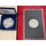 2 USA SILVER PROOF 1 DOLLAR COINS, 1987 CONSTITUTION COIN AND 1972 EISENHOWER BOTH IN ORIGINAL