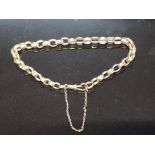 9CT GOLD BELCHER LINK BRACELET WITH SAFETY CHAIN 10.5G