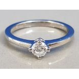 18CT WHITE GOLD DIAMOND SOLITAIRE RING APPROXIMATELY .30CT, 3.3G SIZE M