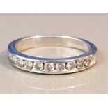 14CT WHITE GOLD DIAMOND HALF ETERNITY RING 2.7G SIZE N