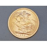 22CT GOLD 1968 FULL SOVEREIGN COIN