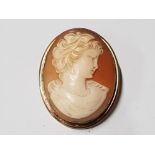 9CT GOLD CAMEO BROOCH, 8.6G GROSS