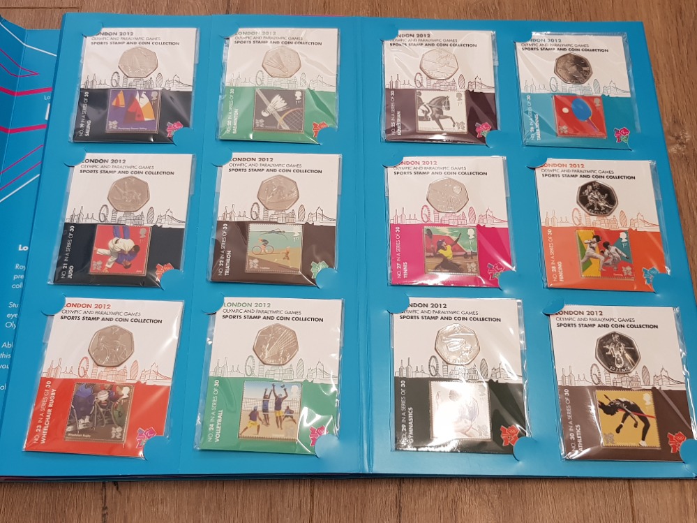 COINS UK 2012 OLYMPIC 50P COMPLETE COLLECTION OF 30 COINS ALL INNL ORIGINAL SEALED PACKETS WITH - Image 4 of 4