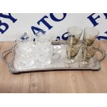 SET OF 4 EDINBURGH CRYSTAL GIN OR WHISKY TUMBLERS, HIGHLY CUT IN THE MAREE DESIGN TOGETHER WITH 4