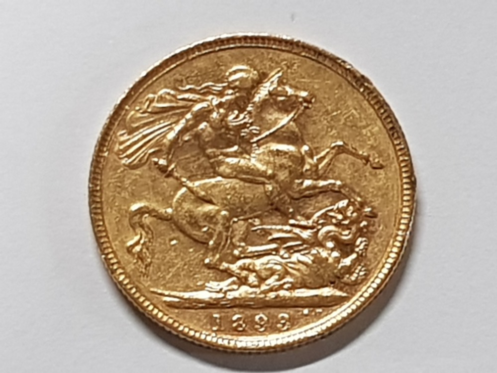 22CT GOLD 1893 FULL SOVEREIGN COIN