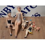 7 ASSORTED COMPOSITION BATHING BELL FIGURINES