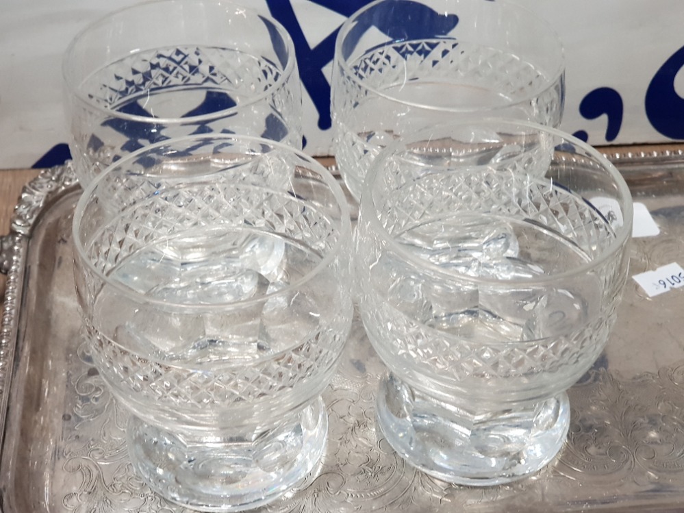 SET OF 4 EDINBURGH CRYSTAL GIN OR WHISKY TUMBLERS, HIGHLY CUT IN THE MAREE DESIGN TOGETHER WITH 4 - Image 2 of 3
