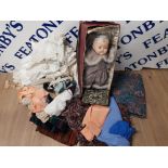 AN IDEAL DOLL IN VICTORIAN STYLE DRESS CHRISTENING GOWNS FABRIC REMNANTS ETC