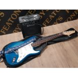 JOHNSON ELECTRIC GUITAR AND AMP, WITH CARRY BAG