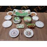 A LOT COMPRISING OF MALING AZELIA WEDGWOOD ROYAL WORCESTER BESWICK PUPPY ASHTRAY ETC