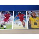 THREE SIGNED MIDDLESBROUGH FOOTBALL PLAYER PHOTOS OF NEMETH, COLIN COOPER AND JUUINHO IN BRAZIL