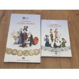 UK ROYAL MINT COIN HUNT COLLECTOR ALBUMS X2 FOR 50P COINS AND £2 COINS BOTH ALBUMS ARE EMPTY AND