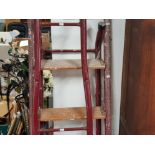 SET OF METAL FOLDING STEP LADDERS