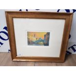 AN OIL PAINTING BY WALTER HOLMES RIALTO BRIDGE VENICE SIGNED 10 X 14.5CM