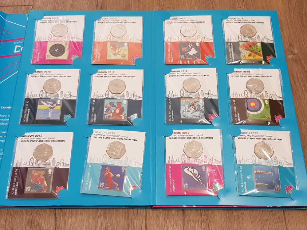 COINS UK 2012 OLYMPIC 50P COMPLETE COLLECTION OF 30 COINS ALL INNL ORIGINAL SEALED PACKETS WITH - Image 3 of 4