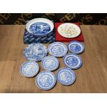 A LOT OF SPODE ITEMS TO INCLUDE BLUE AND WHITE PLATES ETC