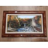 NICELY FRAMED OIL ON BOARD PAINTING OF JESMOND DENE BY ARTIST DALLAS. K. TAYLOR