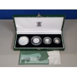 UK ROYAL MINT 2003 BRITANNIA SILVER PROOF COIN SET OF 4 COINS IN CASE OF ISSUE WITH CERTIFICATE